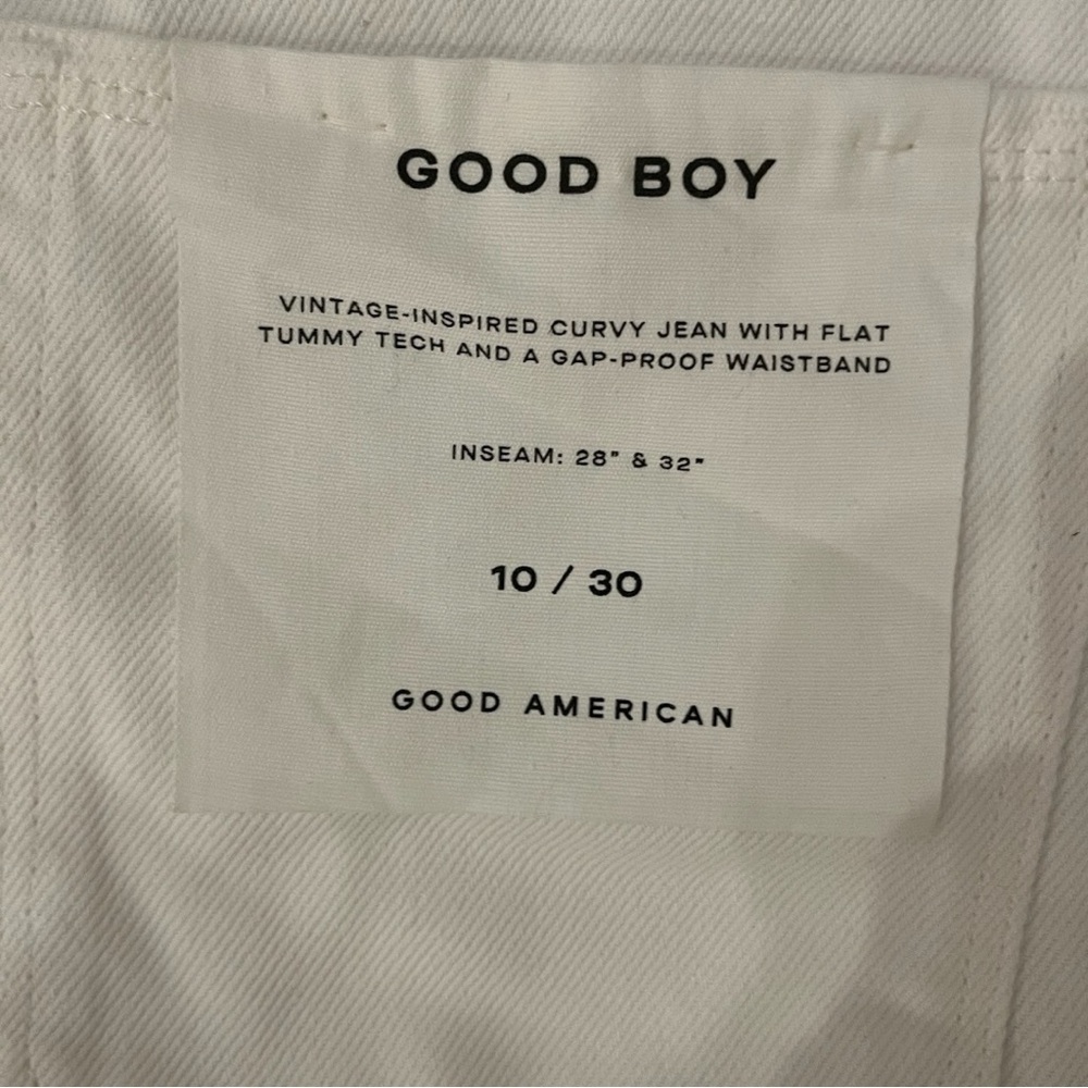 Good American White Good Boy Ankle Wrap Jeans Size 10 NWT - Picture 7 of 9